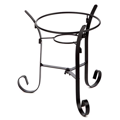 Lily's Home Metal Gazing Ball Stand For 10 Or 12 Inch Metal And Glass Garden Gazing Globes. Black. 9-Inch Tall #TOP4