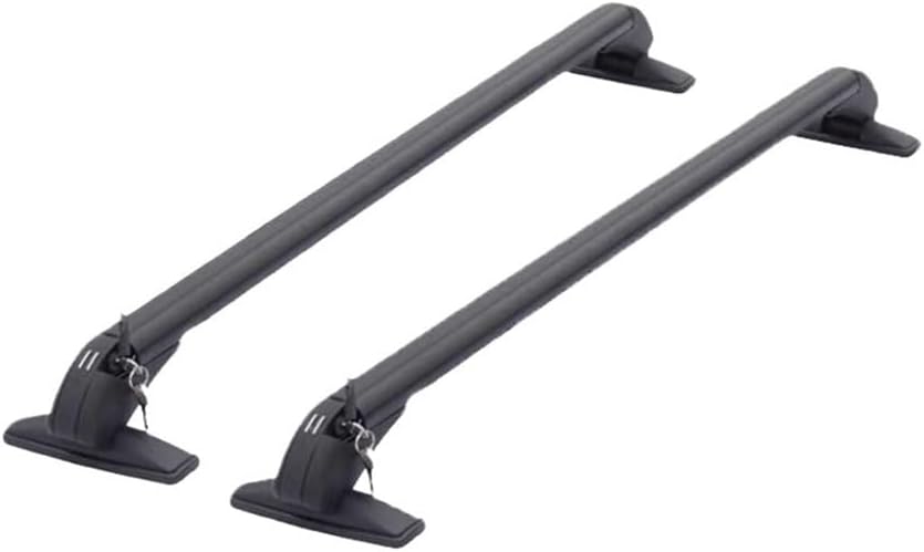 1 Pair Roof Rack Cargo Box Universal Vehicle with Lock Car Roof Mounting Rack Rail Bar Black Aluminum Luggage Top Car Rack Modification Part Roof Rack Crossbar Accessories(E)