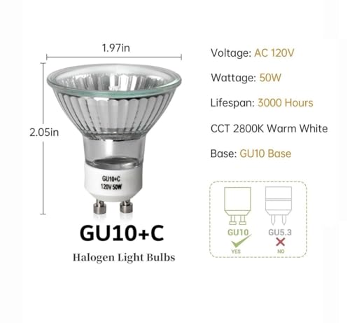 Piumeif W10291579 Range Vent Hood Light Bulb (120V 50W) fits for Whirlpool WPW10291579, HR4022, UXL6036YSS0, KXW8736YSS0, JXI8036WS0, JXU9130WP0, JXU9136HP0, JXW9048WP2 by Piumeif - Used condition - Image 2