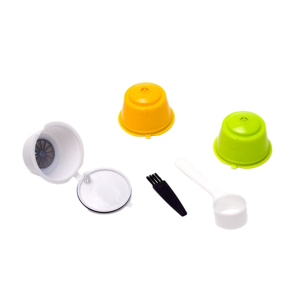 CTRLZS 3 Pcs Coffee Capsules Refillable Coffee Capsules Pods Reusable Universal Coffee Filter with Spoon Brush for A