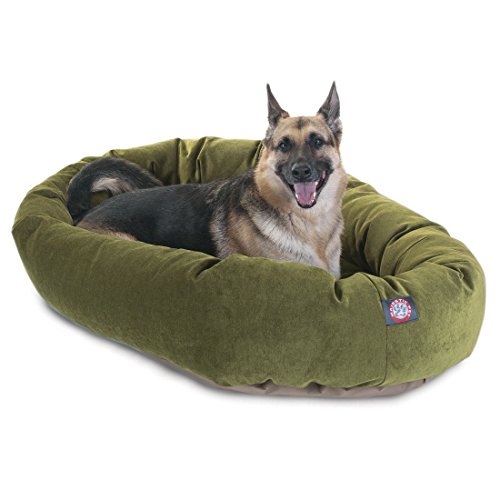 Image of Majestic Pet Villa 52 Inch Shredded Memory Foam Dog Bed for X-Large Sized Dog 52x35x11 Inch-Orthopedic Pet Bed with Removable Washable Cover-Washable X-Large Puppy Mat with Head Support-Fern