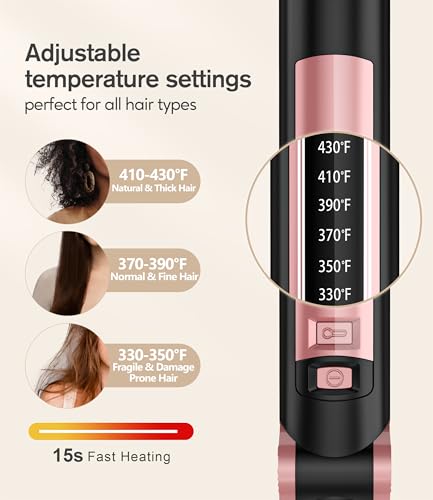 Terviiix Salon Flat Iron Hair Straighteners Creates Silky Smooth Hair Instantly, Frizz Buster Negative Ionic Ceramic Straightener Iron, Adjustable Temperature Up to 430℉, Dual Voltage, Auto-Off