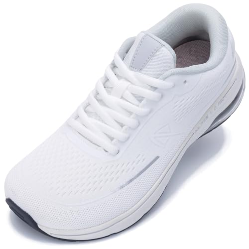 AOV Wide Toe Box Running Shoes Women Arch Support Walking Sneakers for Plantar Fasciitis Athletic Tennis Orthotic Shoes for Workout Gym White Size 6