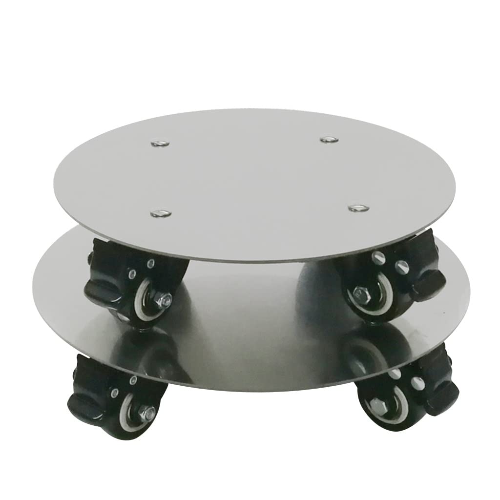 Set 2 Contenitori Per Piante In Metallo Con Ruote 50 Cm - Fioriera Con Foro Di Scarico, Carrello Portavasi, Antiruggine
