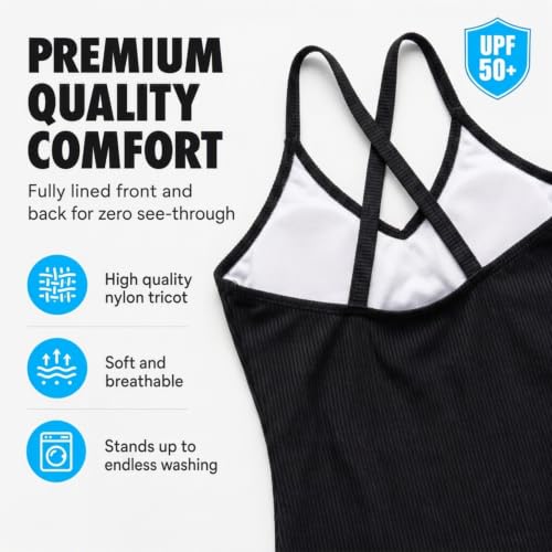 Image of Kanu Surf Girls' Reese UPF 50 Beach Sport Criss-Cross One Piece Swimsuit