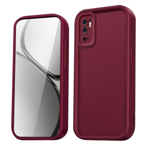 Custodia per Xiaomi Redmi Note 10 5G Poco M3 Pro 5G Cover Carcasa Anticaduta con Bordi Rinforzati e Design Semplice - Vino silicone rosso