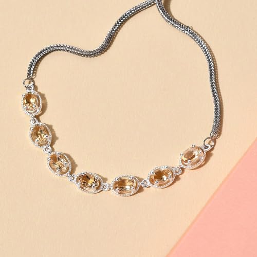 Shop LC 925 Sterling Silver Citrine Bolo Bracelet Chakra Women Birthday Gifts for Women4