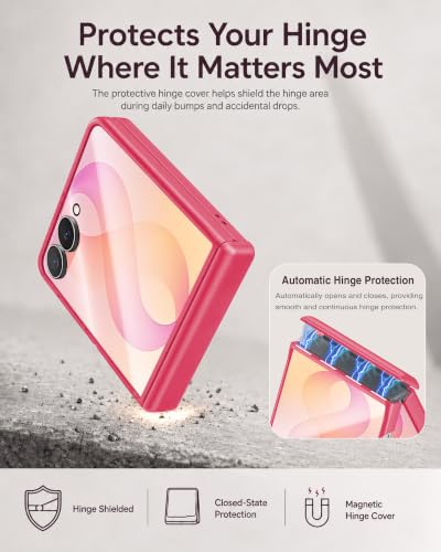 Image of STORMTAL for Samsung Galaxy Z Flip 8 Case, Hinge Protection, Built-in Screen Protector, Wireless Charging, Shockproof, Slim Rugged Phone Protective Case for Galaxy Z Flip 8