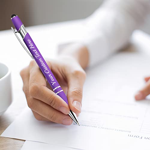 Personalized Pens With Stylus Tips Free Engraving Custom Ballpoint Pen Gift Customized Pens With Name Message Engraved Pens Bulk Graduation Office Business Anniversary Birthday Black Ink #TOP6