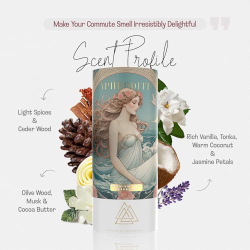 Image of Aphrodite Hanging Car Air Freshener for Women, 100% Natural Essential Oils - 60 Days Lasting Car Scent by House of Olympus - Made in USA