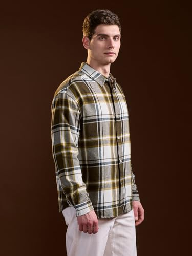 Image of THE BEAR HOUSE Men's Multi-Color Cotton Checked Flannel Overshirt