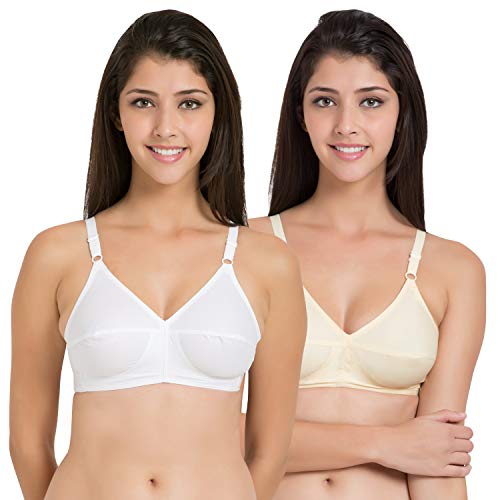 Image of SOUMINIE Women s Pure Cotton Non Padded Full Coverage Everyday Bra | Pack of 3 |