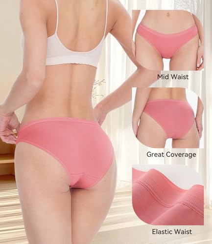 Image of BAMBOO COOL Womens Underwear Bikini Underpants Hipster Ladies Panties Soft Stretch Breathable Panties for Women, 5-Pack