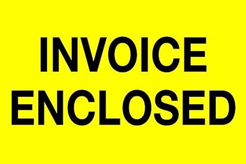 Tape Logic Aviditi Tape Logic - Adhesivo amarillo fluorescente de 2 x 3 pulgadas, "Invoice Enclosed", para envío, manipulación, embalaje y mudanza