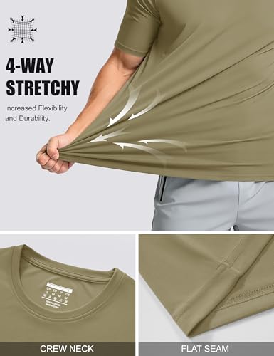 Image of MAGCOMSEN Men's Short Sleeve T-Shirt Quick Dry UPF 50+ Athletic Running Workout Fishing Top Tee Performance Shirts