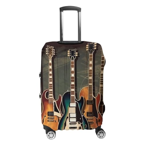 Guitars Art Luggage Cover, Washable Elastic Suitcase Cover Protector Fit 18-32 Inch Luggage4