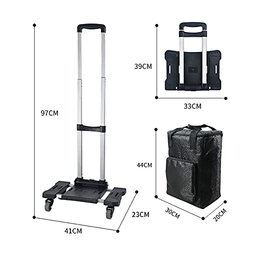 Carretilla plegable de mano con 4 ruedas giratorias y bolsa impermeable miniatura 3