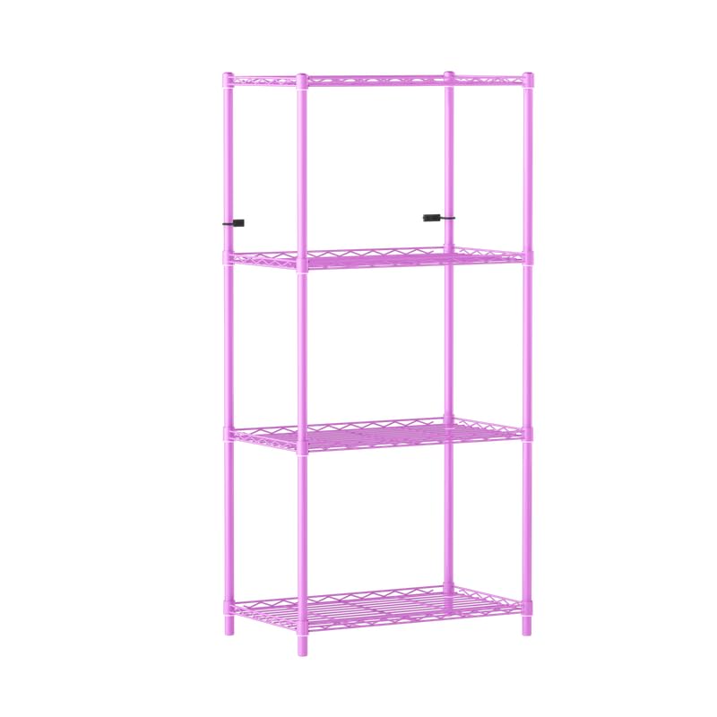 Image of 4-Shelves Heavy Duty Steel Storage Rack | Multipurpose Shelving Unit for Kitchen, Home & Utility