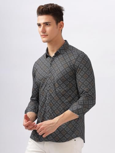 Image of BULLMER Trendy Regular Fit Striped Causal Full Sleeve Shirt for Men.