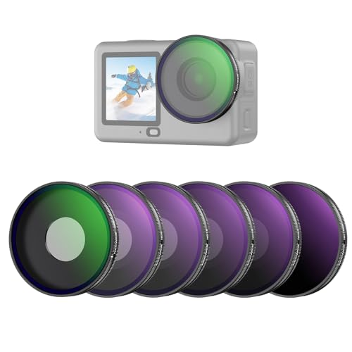 Image of NEEWER CPL + ND Filter Set Compatible with DJI Osmo Action 6 Only, ND8 /16 /32 /64 /1000 Adjustable Circular Polarizing Filters, Lens Polarizer, Screw On Multicoated Action Camera Accessories, FL-B101