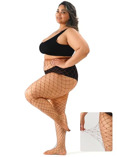 Image of Plus Size Fishnet tights stockings Big Mesh Leggings Pantyhose for women