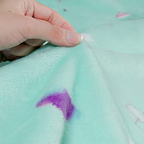 Daysu Plush Flannel Baby Blanket Super-Soft Lightweight, Printed Fleece Baby Blanket For Unisex, Portable Bed Throws For Baby Crib And Toddler Bed, Fair Aqua Cloud, 30”X40” #TOP2