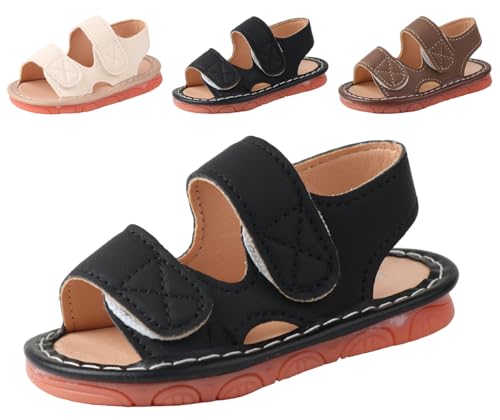 Image of CINDEAR Baby Boys Girls Squeaky Sandals Summer Closed-Toe Anti-Slip Premium Rubber Sole Toddler First Walkers Shoes