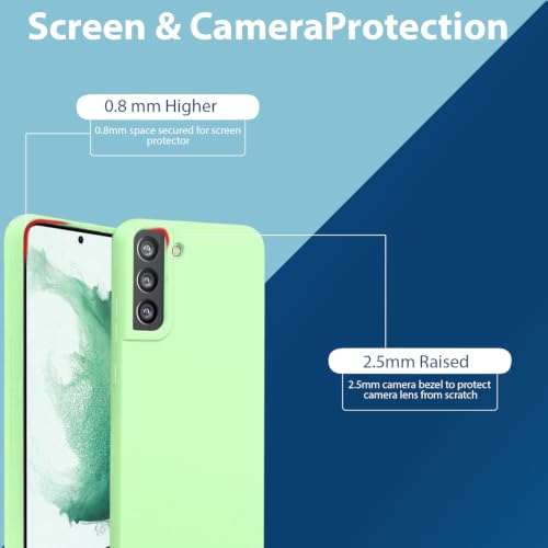 Image of LIRAMARK Liquid Silicone Soft Back Cover Case for Samsung Galaxy S22 Plus (Mint Green)