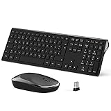 ✔ 110 Tasten & Umfängliche Kompatibilität --- The keyboard contains 110 keys in standard size and spacing, a unique hotkeys calculator, movie, music, internet, e-mail, volume, play / pause keys, and simplify access to different apps. Der separate Ziffernblock ist sehr praktisch und hilft die Arbeitsproduktivität zu verbessern. Unser Set mit drahtloser Maus und Tastatur ist mit Windows XP/ Vista / 7/8/10 und Linux kompatibel. (Bei Mac OS sind einige Funktionstasten nicht nutzbar).