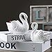 Xesagsnv White Swan Succulent Planter, Porcelain, Candle Holder (2 Pack)