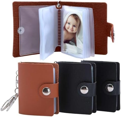 Vordpe 2er Set Mini Fotoalbum Mit Schlüsselanhänger - Personalisierbares Erinnerungsalbum