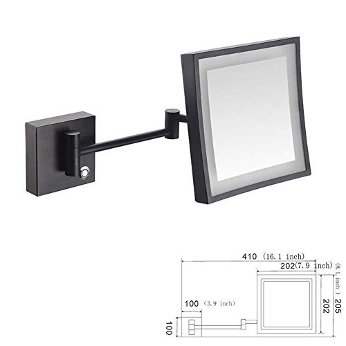 Miroir maquillage LED mural 3X pivotant 360 avec bras extensible - 6