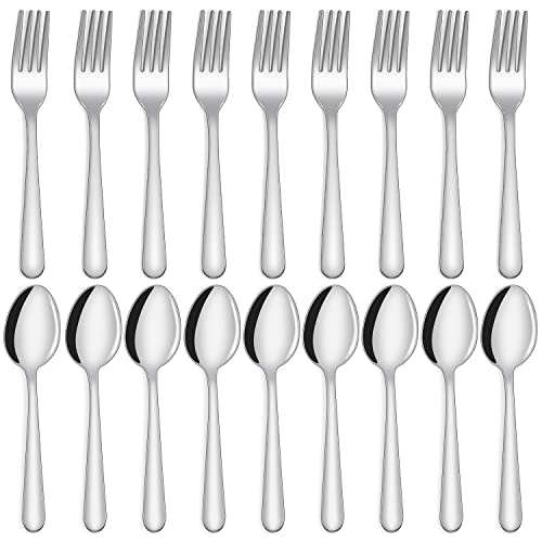 24-piece Forks and Spoons Silverware Set, Unokit Food Grade Stainless Steel Flatware Cutlery Set for Home, Kitchen and Restaurant, 12 Dinner Forks and 12 Dinner Spoons, Mirror Polished&Dishwasher Safe