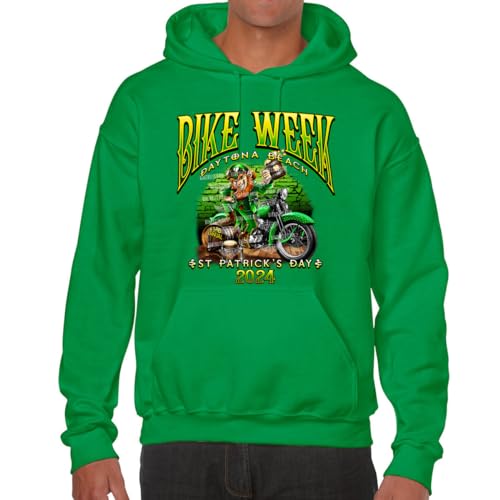 Biker Life Clothing 2024 Bike Week Daytona Beach St. Paddy's Celtic Leprechaun Pullover Hoodie4