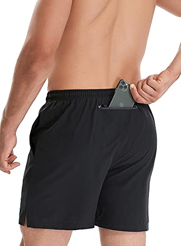 Foto von HOPLYNN Herren 2 in 1 Shorts Sommer Schnelltrocknende Laufshorts mit Taschen Sport Kurze Hosen Fitness Laufhose Schwarz M