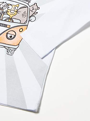 Kely Kety Carro com Animais, Camiseta de Manga Longa, Meninos, Branco, P