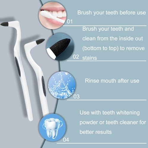 Image of 3Pcs Teeth Stain Remover,Tooth Stain Eraser,Tartar Eraser Polisher,Dental Plaque Tool,Eraser for Coffee Stain Teeth Whitening Cleaning Polishing Kit (white)