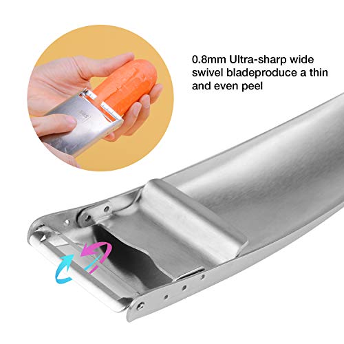 Savorliving Stainless Steel Vegetable Peeler With Blade Guard, Multifunctional Peeler For Potatoes, Carrots, Apples And Cucumbers ,Easy To Open Orange, Grapefruits #TOP2