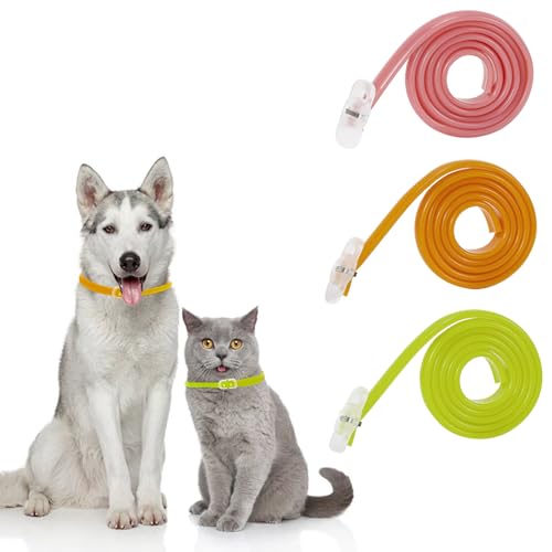 BKEPDY Collar Antiparasitario Perros Ajustable y Impermeable como pulgas Mosquitos y garrapatas al Aire Libre Collar Ajustable de 62cm para Perros y Gatos de Cualquier tamaño