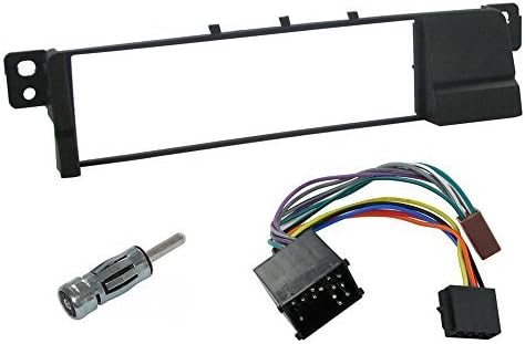 Single Din Fitting Kit Fascia Car Stereo Installation Round Pin ISO Connector for BMW 3 Series E46 E36
