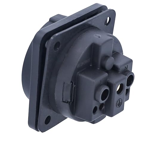 as – Schwabe Einbausteckdose - 50 x 50 mm Flanschmaß - Schutzkontaktsteckdose 230 V, 16 A - Steckdose zum Einbauen - IP20 Innenbereich - Für Camping und Caravan - schwarz – 45081