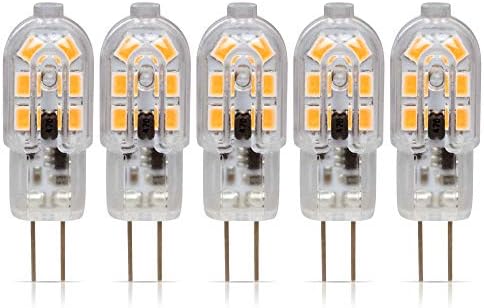 Simba Lighting LED G4 1.5W 12V AC/DC T4 JC Bulb, Bi-Pin Base, 3000K, 5 Pack