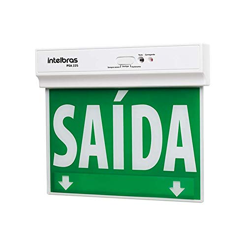 Placa de Sinalização de Saída de Emergência Dupla Face PSA 225 Branco Intelbras