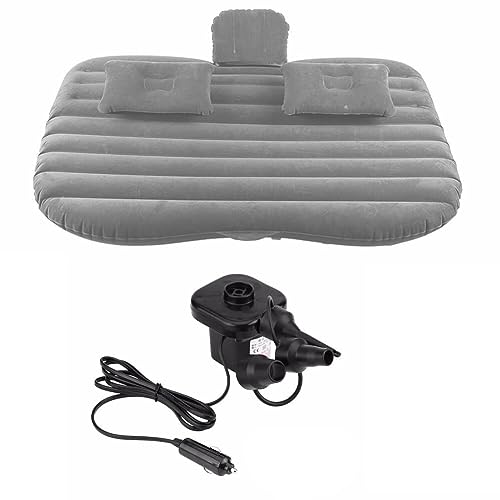 Image of Oshotto Multifunctional Car Travel Bed Mattress with Two Air Pillows, Car Air Pump Compatible with Mahindra XUV 500 (Grey)