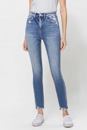 Flying Monkey - High Rise Ankle Step Hem Skinny Jeans - F47503