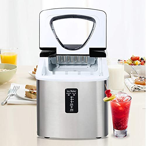 Máquina fabricadora de hielo para mostrador, hace cubos de hielo en 6 minutos, produce 39 lb (18 kg) en 24 horas, eléctrica, capacidad 3,2 L, marca HUSHHAAMPP miniatura 2