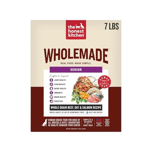 The Honest Kitchen Human Grade Wholemade™ Whole Grain Beef, Oat & Salmon Dehydrated Senior Dog Food, 7lb Bag (Makes 28lbs)