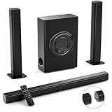 GEOYEAO Sound Bars for TV with Subwoofer, 2.1ch Home Audio Speaker & 3D & 240W Deep Bass Subwoofer Bluetooth 2-in-1 Detachable TV Surround Sound Speaker System