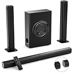Sound Bars for TV with Subwoofer, 2.1ch Home Audio Speaker & 3D & 240W Deep Bass Subwoofer Bluetooth 2-in-1 Detachable TV Surround Sound Speaker System