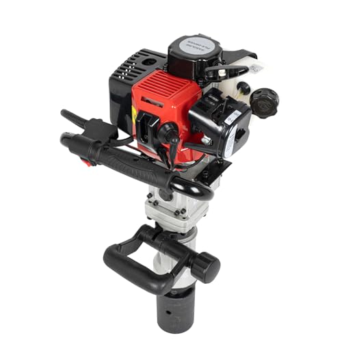 SYNCMH Râteau à essence 900 W, 8500 tr/min, moteur 2 temps 32,7 cm³, avec boîtier en ABS, poignée anti-vibration, foret en fer et clés à douille, pour jardin, clôtures et travaux de construction